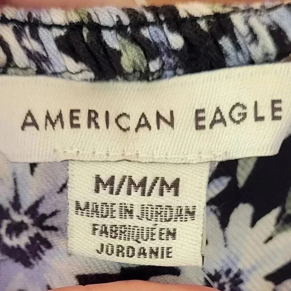 NWT Vintage American Eagle blue floral mini slip dress - Picture 7 of 7